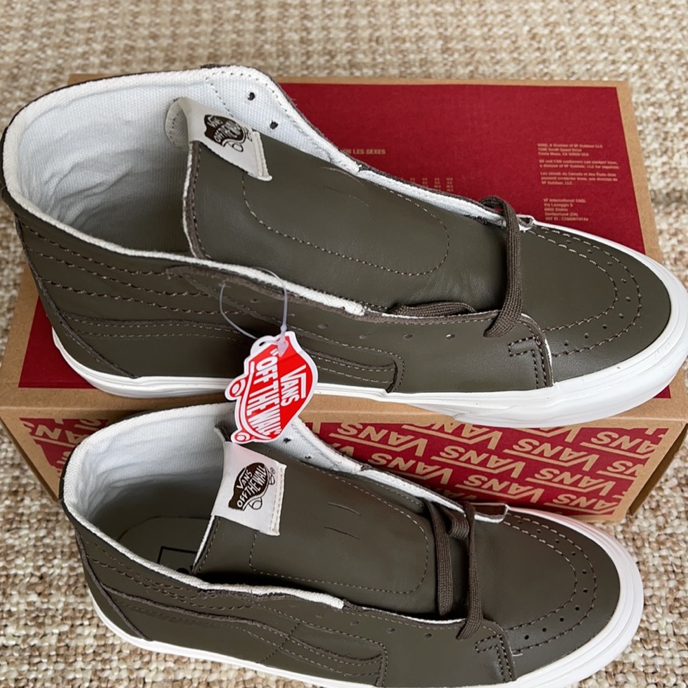 Vans Sk8-Hi Tapered Soft Leather Canteen/Snow WhtW - Picture 3 of 16
